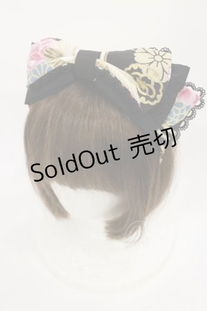 画像: metamorphose / 花鳥風月〜乙女のはなごろも〜リボンカチューシャ  黒紅 H-25-08-02-1042-ME-AC-NS-ZH
