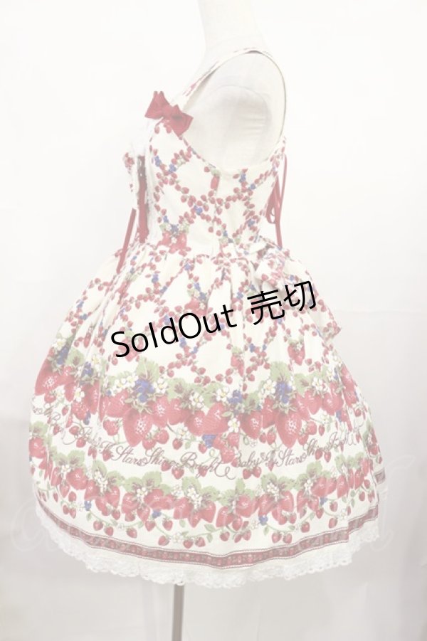 画像2: BABY,THE STARS SHINE BRIGHT / Strawberry Garden柄ジャンパースカートI Free オフ白 H-25-08-02-1004-BA-OP-NS-ZH (2)