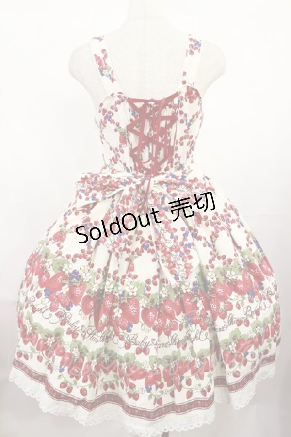 画像3: BABY,THE STARS SHINE BRIGHT / Strawberry Garden柄ジャンパースカートI Free オフ白 H-25-08-02-1004-BA-OP-NS-ZH (3)