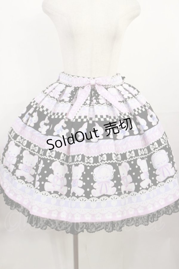 画像1: Angelic Pretty / Fancy Borderスカート Free ブラック H-25-08-02-1010-AP-SK-NS-ZH (1)