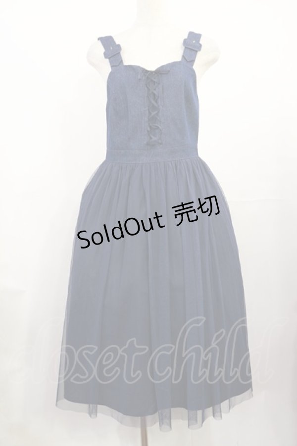 画像1: F i.n.t / フロントレースアップチュールドッキングジャンパースカート Free インディゴ H-25-08-02-1011-CA-OP-NS-ZH (1)