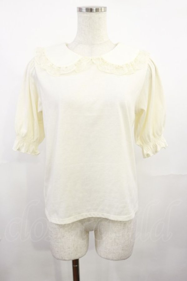 画像1: m petit by misako / NINA'sコラボ襟付きプルオーバー M オフ H-25-08-02-1029-LO-TO-NS-ZH (1)