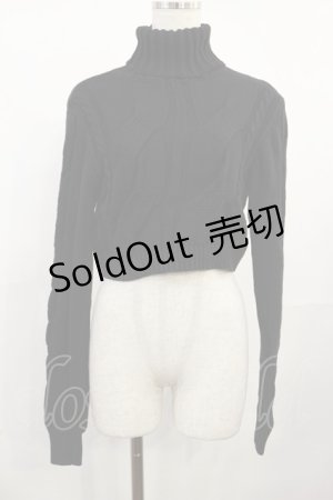 画像: Jamie エーエヌケー / バタフライネックレス付きケーブルニット M ブラック H-25-08-02-1030-LO-TO-NS-ZH