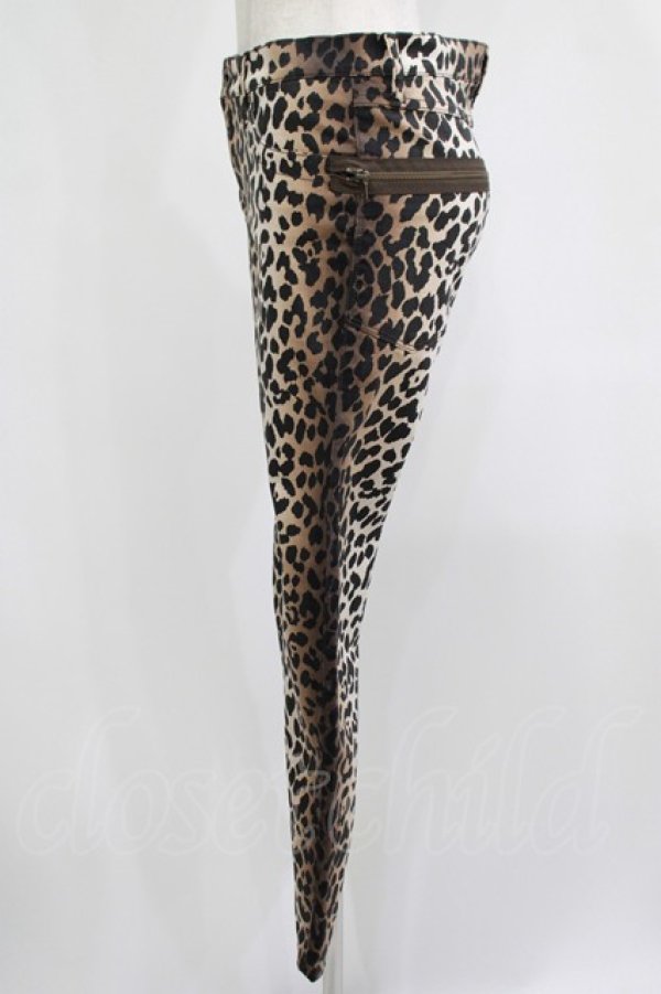 画像2: HYSTERIC GLAMOUR / LEOPARD柄スリムパンツ 28インチ ブラウン H-25-08-02-051-PU-PA-KB-ZH (2)