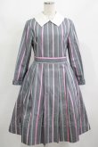 画像1: Jane Marple / Ribbon stripe jacquardのパブリックドレス  グレー H-25-08-02-006-JM-OP-KB-ZH (1)
