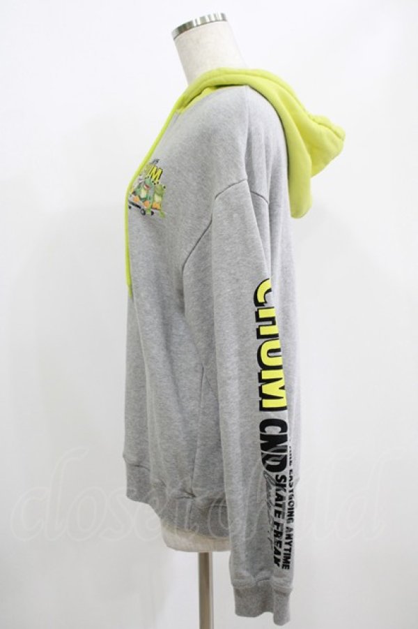 画像2: Candy Stripper / CANDYS CHUM BICOLOR HOODIE  グレー H-25-08-02-065-PU-TO-KB-ZH (2)