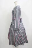 画像2: Jane Marple / Ribbon stripe jacquardのパブリックドレス  グレー H-25-08-02-006-JM-OP-KB-ZH (2)