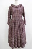 画像1: Jane Marple / アンデュラントチェックコレットドレス  マゼンタ H-25-08-02-008-JM-OP-KB-ZH (1)