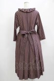 画像3: Jane Marple / アンデュラントチェックコレットドレス  マゼンタ H-25-08-02-008-JM-OP-KB-ZH (3)
