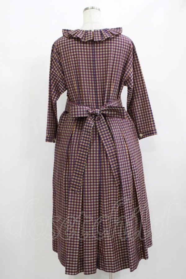 画像3: Jane Marple / アンデュラントチェックコレットドレス  マゼンタ H-25-08-02-008-JM-OP-KB-ZH (3)