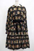 画像1: Jane Marple / Jubilee flowersミニドレス  ブラック H-25-08-02-017-JM-OP-KB-ZH (1)