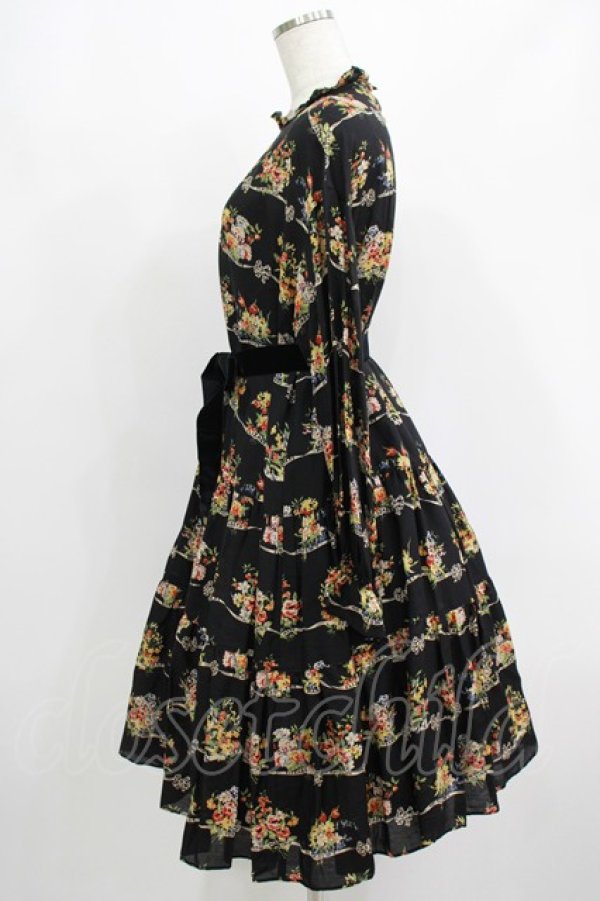 画像2: Jane Marple / Jubilee flowersミニドレス  ブラック H-25-08-02-017-JM-OP-KB-ZH (2)