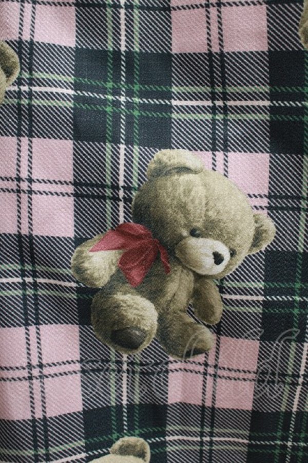 画像4: Emily Temple cute / Teddy Bear Tartanノースリーブワンピース - ピンク H-25-08-02-019-ET-OP-KB-ZH (4)