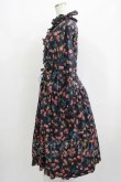 画像2: Jane Marple Dans Le Salon / Flowers of Jouy layered dress  ネイビー H-25-08-02-023-JM-OP-KB-ZH (2)