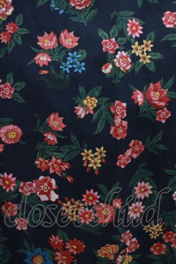 画像4: Jane Marple Dans Le Salon / Flowers of Jouy layered dress  ネイビー H-25-08-02-023-JM-OP-KB-ZH (4)