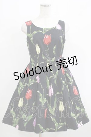 画像: MILK / チューリーロマンスドレス  ブラックカラフル H-25-12-15-1036-ML-OP-KB-ZH