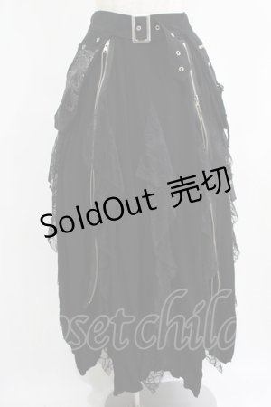 画像: Qutie Frash / 蜘蛛の巣レースロングスカート Free ブラック H-25-08-03-031-QU-SK-NS-ZH