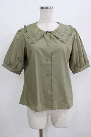 画像: Fi.n.t / コットンレース使いビッグカラーブラウス Free KHAKI H-25-08-03-055-CA-BL-NS-ZH