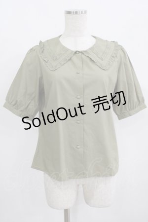 画像: Fi.n.t / コットンレース使いビッグカラーブラウス Free KHAKI H-25-08-03-055-CA-BL-NS-ZH