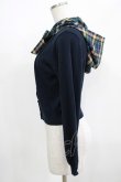 画像2: Fi.n.t / チェックフード付きニットカーディガン Free NAVY×GR H-25-08-03-061-CA-TO-NS-ZH (2)