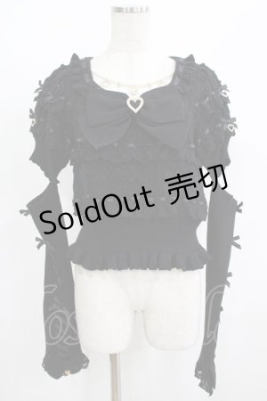 画像: LIZ LISA / はしごリボンフリルアームウォーマーニット Free ブラック H-25-08-03-065-LO-TO-NS-ZH