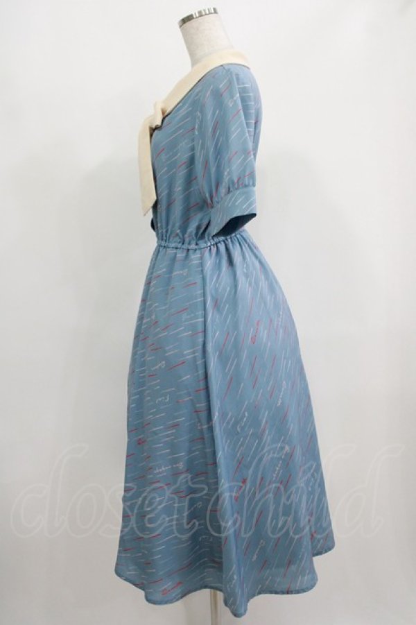 画像2: Fi.n.t / Reinetteストライプボウタイワンピース Free L/BLUE×WH H-25-08-03-005-CA-OP-NS-ZH (2)