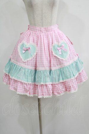 画像: Angelic Pretty / ギンガムシャーベットスカート Free ピンク H-25-08-03-010-AP-SK-NS-ZH