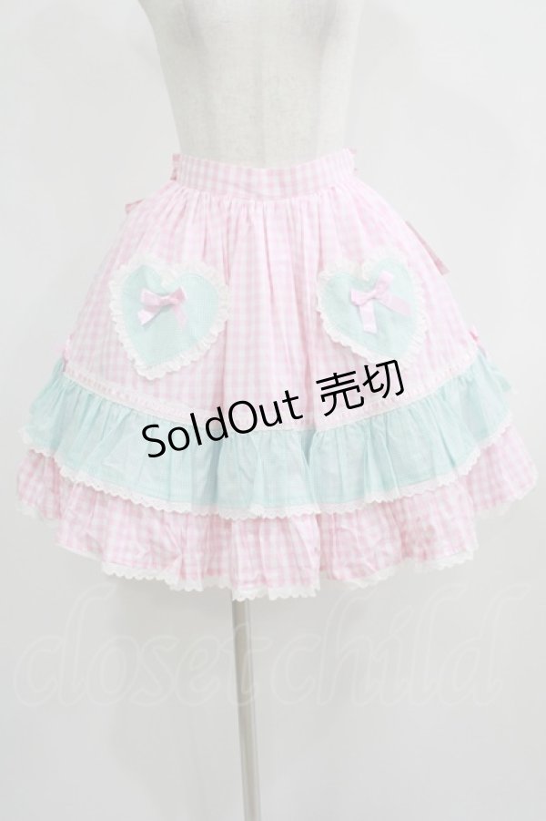 画像1: Angelic Pretty / ギンガムシャーベットスカート Free ピンク H-25-08-03-010-AP-SK-NS-ZH (1)