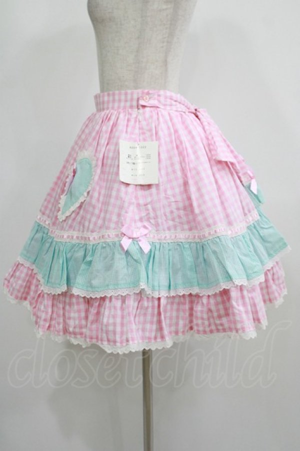 画像2: Angelic Pretty / ギンガムシャーベットスカート Free ピンク H-25-08-03-010-AP-SK-NS-ZH (2)