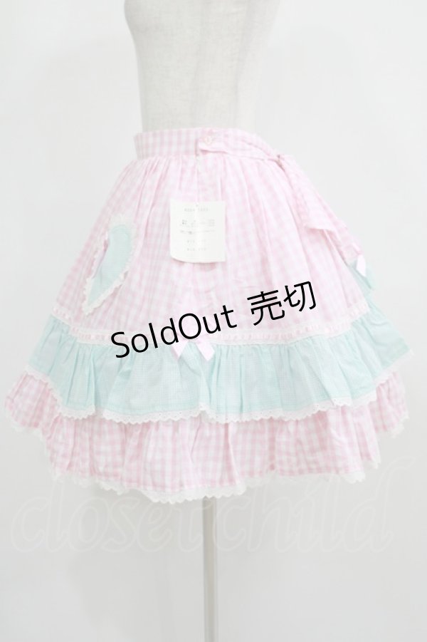 画像2: Angelic Pretty / ギンガムシャーベットスカート Free ピンク H-25-08-03-010-AP-SK-NS-ZH (2)