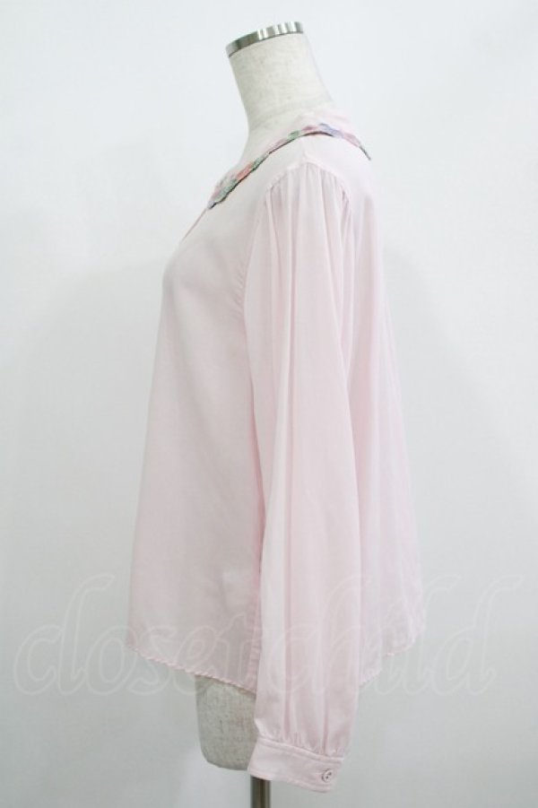 画像2: Jane Marple / Flower embroidery collar blouse  ピンク H-25-08-04-028-JM-BL-KB-ZH (2)