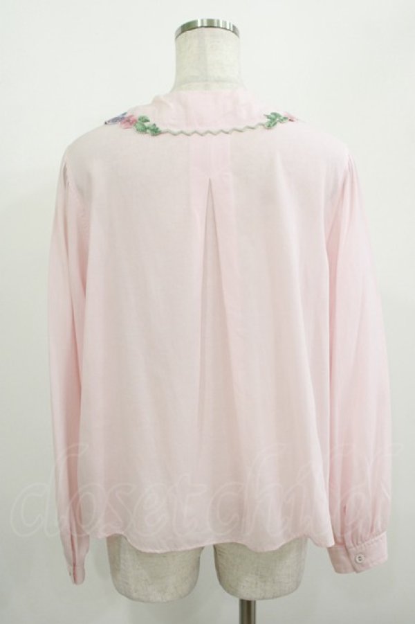 画像3: Jane Marple / Flower embroidery collar blouse  ピンク H-25-08-04-028-JM-BL-KB-ZH (3)