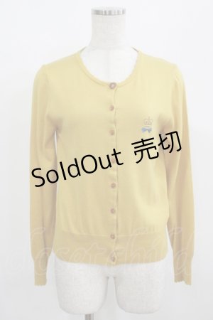 画像: Jane Marple / クラウンEmbカーディガン  マスタード H-26-01-09-035-JM-TO-KB-ZH