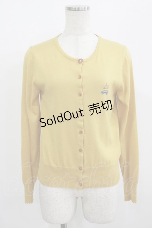 画像1: Jane Marple / クラウンEmbカーディガン  マスタード H-26-01-09-035-JM-TO-KB-ZH (1)