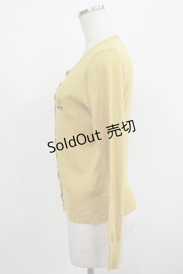 画像2: Jane Marple / クラウンEmbカーディガン  マスタード H-26-01-09-035-JM-TO-KB-ZH (2)