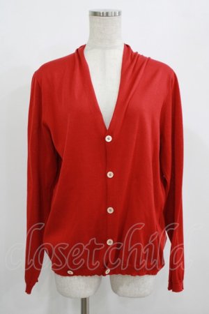 画像: Jane Marple Dans Le Salon / Long Staple Cotton Drape Cardigan  レッド H-25-08-04-048-JM-TO-KB-ZH