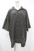 画像1: MiDiom / Check Open Collar Shirt  ブラック H-25-08-04-1036-PU-BL-KB-ZT492 (1)