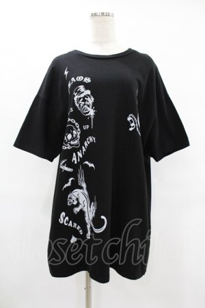 画像: Candy Stripper / ANARCHYプリントTee  黒 H-25-08-04-1039-PU-TO-KB-ZH