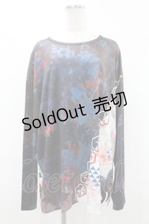 画像: NieR Clothing / 総柄プリントロンT   H-25-08-04-1042-PU-TO-KB-ZH