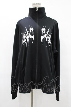 画像: KRY CLOTHING / プリントZIPジャージ  黒 H-25-08-04-1048-EL-TO-KB-ZH
