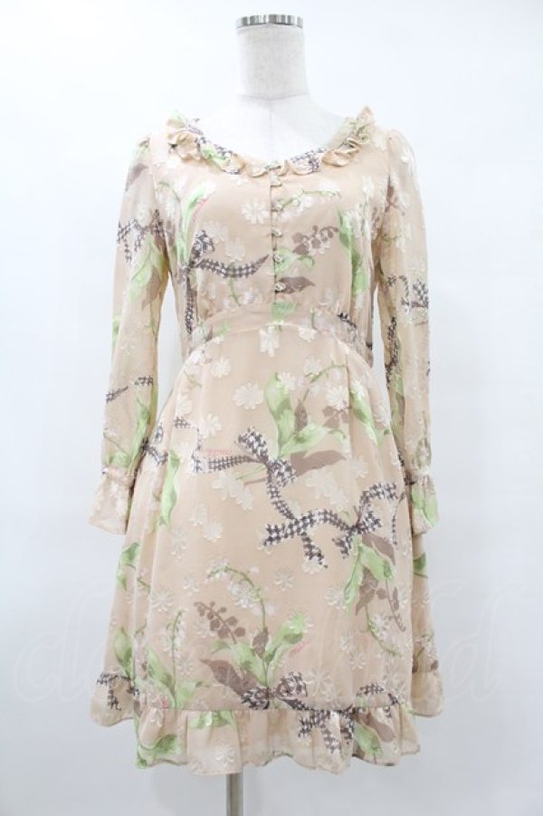 画像1: MILK / Lilybellシアードレス  ハニーベージュ H-25-08-04-1018-ML-OP-KB-ZH (1)