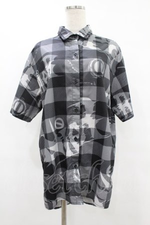 画像: NieR Clothing / 総柄半袖シャツ  グレー H-25-08-04-1034-PU-BL-KB-ZH
