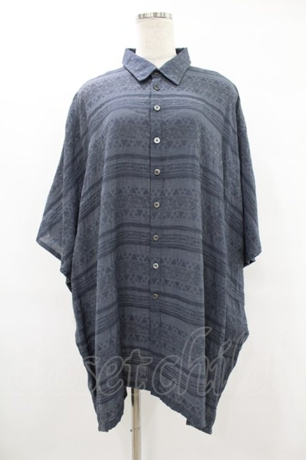 画像1: MiDiom / Oriental JQ Square Shirt  Dull Blue H-25-08-04-1035-PU-BL-KB-ZT490 (1)