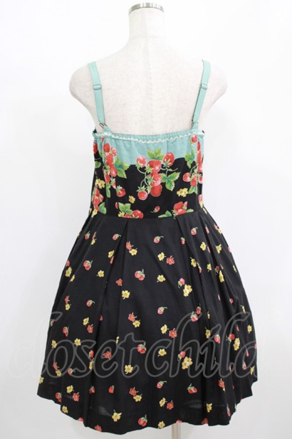 Jane Marple / ボーダーストロベリーのサンドレス M ブラック H