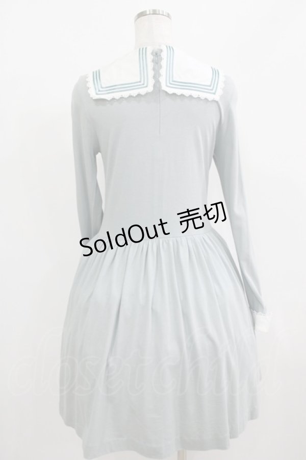 画像3: Jane Marple / ソフト天竺クラシックマリンカラーのワンピース Free ブルー H-25-08-04-014-JM-OP-KB-ZH (3)