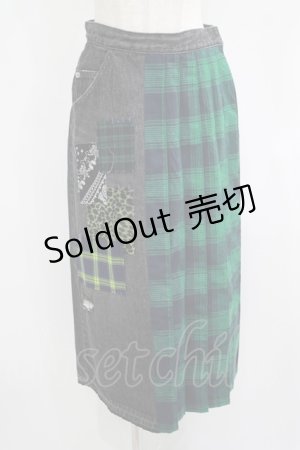 画像: Candy Stripper / CANDY PATCHWORKデニムスカート S ブラック H-25-08-04-017-PU-SK-KB-ZH