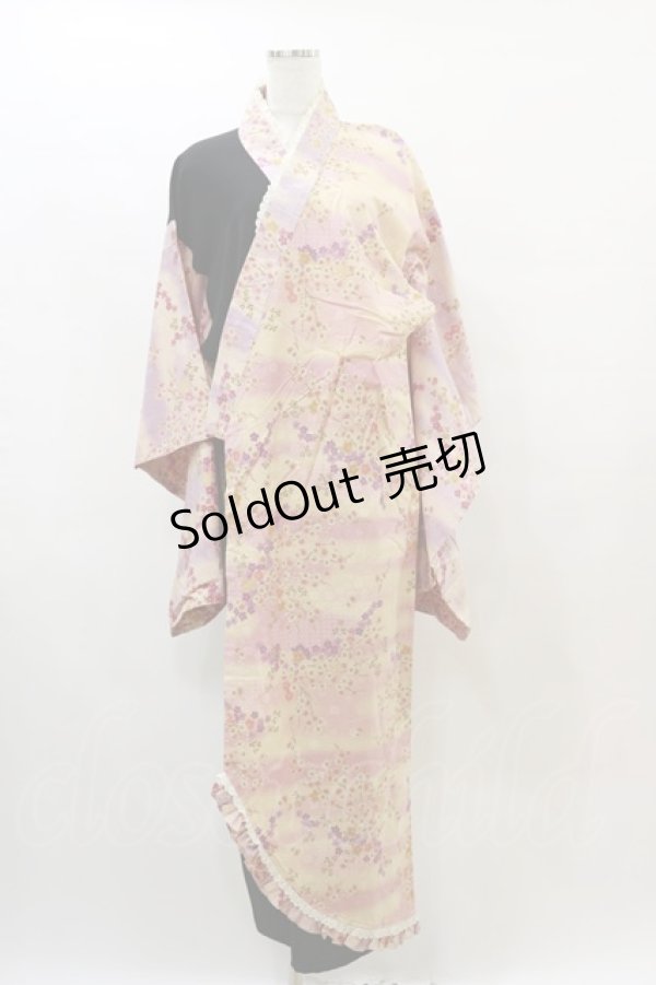 画像1: Despair / ロング着物  黒×ピンク H-25-08-05-046-GO-OP-KB-ZH (1)