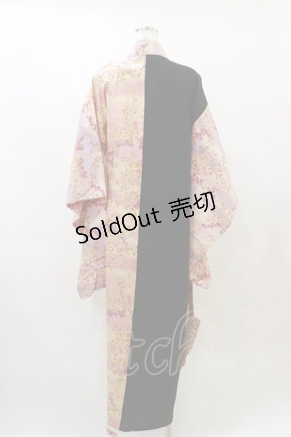 画像2: Despair / ロング着物  黒×ピンク H-25-08-05-046-GO-OP-KB-ZH (2)