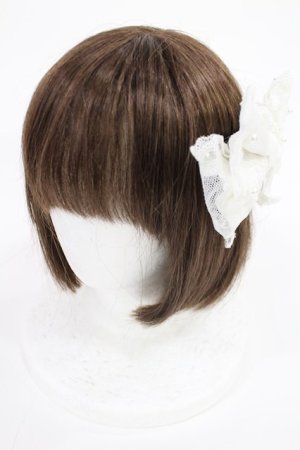 画像: Angelic Pretty / レースリボンバレッタ  オフ H-25-08-05-1038-AP-AC-NS-ZH
