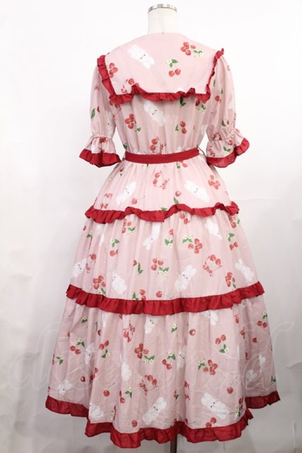 画像3: Chalmiere / チェリーバニー柄ワンピース M ピンク H-25-08-05-1004-LO-OP-NS-ZH (3)